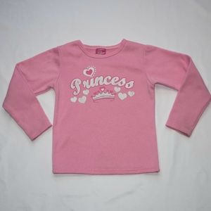 Diva Princess Pink Big Girl's 6X Long Sleeve Graphic Fleece Lining Sweatshirt